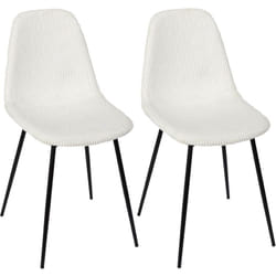AMORY - Lot de 2 chaises en velours côtelé coloris crème