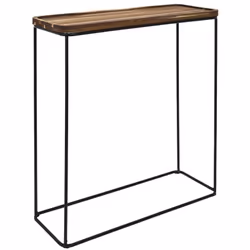 LIVIO - Console en métal filaire et plateau en acacia