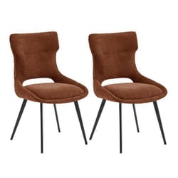 AMANDA - Lot de 2 Chaises Tissu Coloris Terracotta