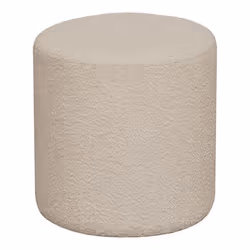 BUBBEL - Pouf Rond Ø34cm en Tissu Bouclé Coloris Beige