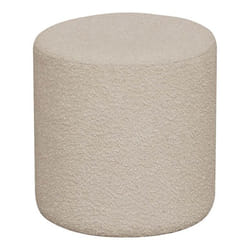 BUBBEL - Pouf Rond Ø34cm en Tissu Bouclé Coloris Beige