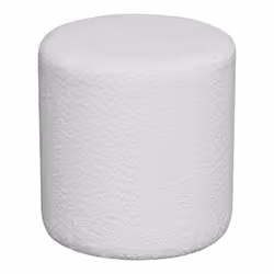 BUBBEL - Pouf Rond Ø34cm en Tissu Bouclé Coloris Blanc