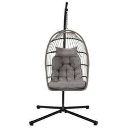 ALOHA - Fauteuil Suspendu Gris Structure en Métal et Plastique avec Coussins