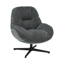NOAM - Fauteuil Pivotant En Tissu Polyester Gris