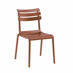 TANGUY - Lot de 4 Chaises en Plastique Recyclé et Polypropylène Rouge Terracotta - Vue supplémentaire 2