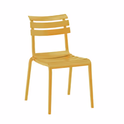 TANGUY - Lot de 4 Chaises en Plastique Recyclé et Polypropylène Jaune - Vue supplémentaire 2