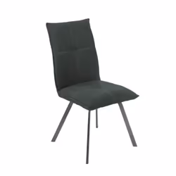 BISPO - Lot de 2 Chaises Tissu Texturé Coloris Gris Anthracite - Vue supplémentaire 2