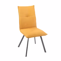 BISPO - Lot de 2 Chaises Tissu Texturé Coloris Jaune moutarde - Vue supplémentaire 2