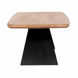 MYLONIS - Table Basse Plateau en Acacia Massif Pieds Métal Noir Forme Papillon - Vue supplémentaire 2