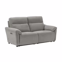 MAZARO - Canapé 3 Places Relax Electrique Tissu Gris Chiné