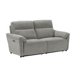 MAZARO - Canapé 3 Places Relax Electrique Tissu Gris Chiné