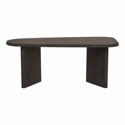VALENTIANE - Table Basse en MDF Aspect Bois Foncé Pieds Asymétriques - Vue supplémentaire 2