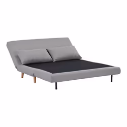 BREWEN - Chauffeuse 2 Places Convertible Tissu Gris Chiné avec Coussin - Vue supplémentaire 2
