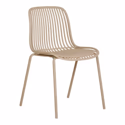 TIYANA - Lot de 4 Chaises de Jardin en Polypropylène Laqué Beige Empilables - Vue supplémentaire 2