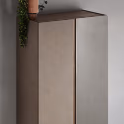 KADER - Armoire à chaussures 2 portes 1 miroir brun et aspect bois finition Mercure - Vue supplémentaire 2