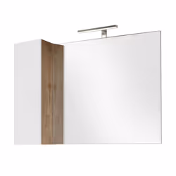 ARTURO - Ensemble meuble vasque 110cm + rangement + colonne blanc et aspect bois Cadiz - Vue supplémentaire 2