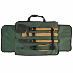 Lot de 4 Ustensiles à Barbecue avec Pochette de Rangement