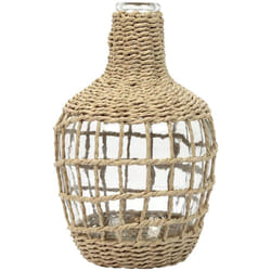 Altobuy - Vase Dame Jeanne en Verre et Corde Tressée