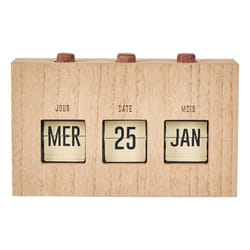Calendrier Perpétuel Flip Flap Vintage Effet Bois Brut - RETROK