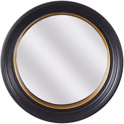 Miroir Convexe Rond Noir et Or Ø40,5cm. Ce miroir original donnera du caractère à votre déco. Utile : pour voir dans toutes l ...