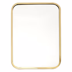 Miroir Rectangulaire Cadre Métal Doré Coins Arrondis 25x34cm
