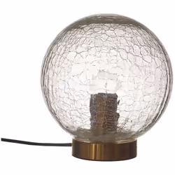 Lampe à Poser Boule en Verre Ciselé Socle Doré Ø20cm. Le verre ciselé créera de magnifiques ombrages sur vos murs. Lampe en m ...