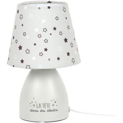 Lampe de Chevet pour Enfant Grise Motif Etoilé