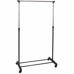 Portant Simple sur Roulettes Hauteur Réglable Noir et Chrome