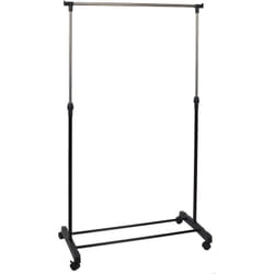 Portant Simple sur Roulettes Hauteur Réglable Noir et Chrome