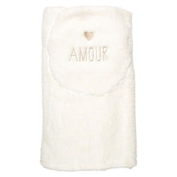 Plaid Coussin 2-en-1 Amour en Sherpa Coloris Crème - SATINA
