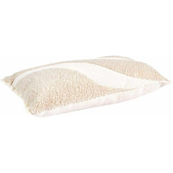 Coussin 30x50cm Beige Tissu Bouclette Motif Vague