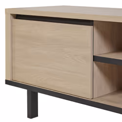 BONNIE - Meuble TV 2 portes et niches centrales aspect bois finition Urban Oak - Vue supplémentaire 2