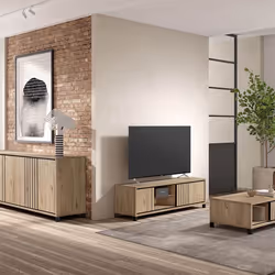 ANTHONY - Ensemble séjour buffet + table basse + meuble TV Aspect bois