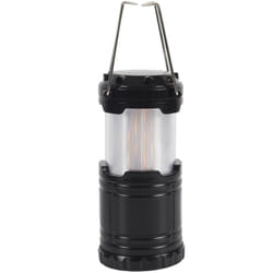 Lanterne à pile en plastique à effet flamme et LED blanche à suspendre ou à poser