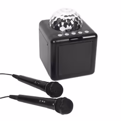 Enceinte karaoke boule disco LED avec 2 micros