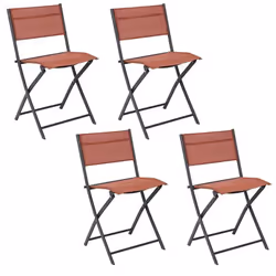 SANAE - Lot de 4 Chaises de Jardin Pliantes terracotta