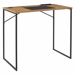KLINT - Bureau structure métallique noir et plateau MDF aspect bois