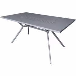 Table de jardin en acier gris traité anti-corrosion de la gamme Beraka. Cette table de jardin robuste au design épuré et ses  ...