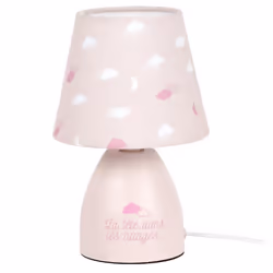 Lampe de chevet pour enfant rose motif nuage
