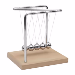 Pendule newton métallique avec 5 boules argentées (H15 cm)
