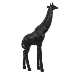 Statue girafe noir style origami en polyrésine (H40 cm)