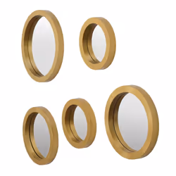 5 Miroirs Décoratifs Muraux Ronds Avec Encadrement Doré - Vue supplémentaire 2