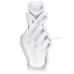 Lampe led effet néon mural coeur sur la main avec port USB