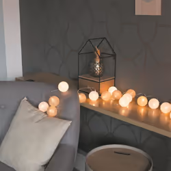Guirlande Lumineuse Intérieur 20 Boules Led Blanc Et Doré (l3m72) - Vue supplémentaire 2
