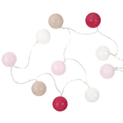 Guirlande lumineuse intérieur 10 boules led rose beige et blanc (L1m65)