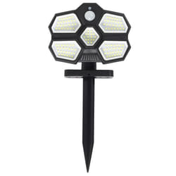 Lampe led solaire extérieur noir éclairage blanc avec détecteur mouvement et luminosité