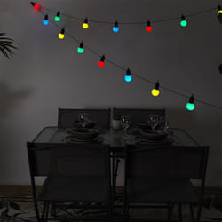 Guirlande Solaire Lumineuse D'Extérieur 20 Ampoules Led Multicolores(l10,70m)