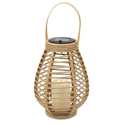 Lanterne solaire led effet bougie en polypropylène beige avec anse (H265 cm)