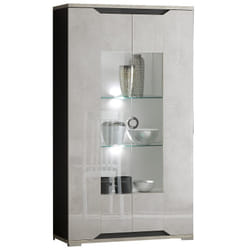 Altobuy - brise - Vitrine 2 Portes avec Led - Gris