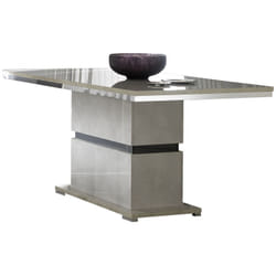Brise - Table Rectangulaire avec Pied Central Finition Béton Laqué Gris